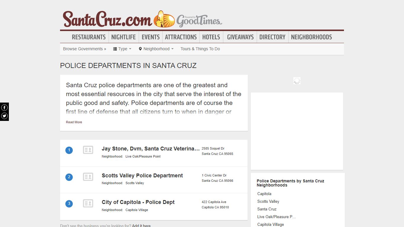 Santa Cruz Police Departments : The Official Santa Cruz Guide